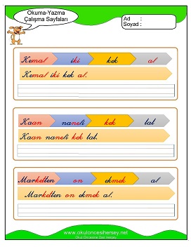 k sesi Grubu Çalışma Sayfaları